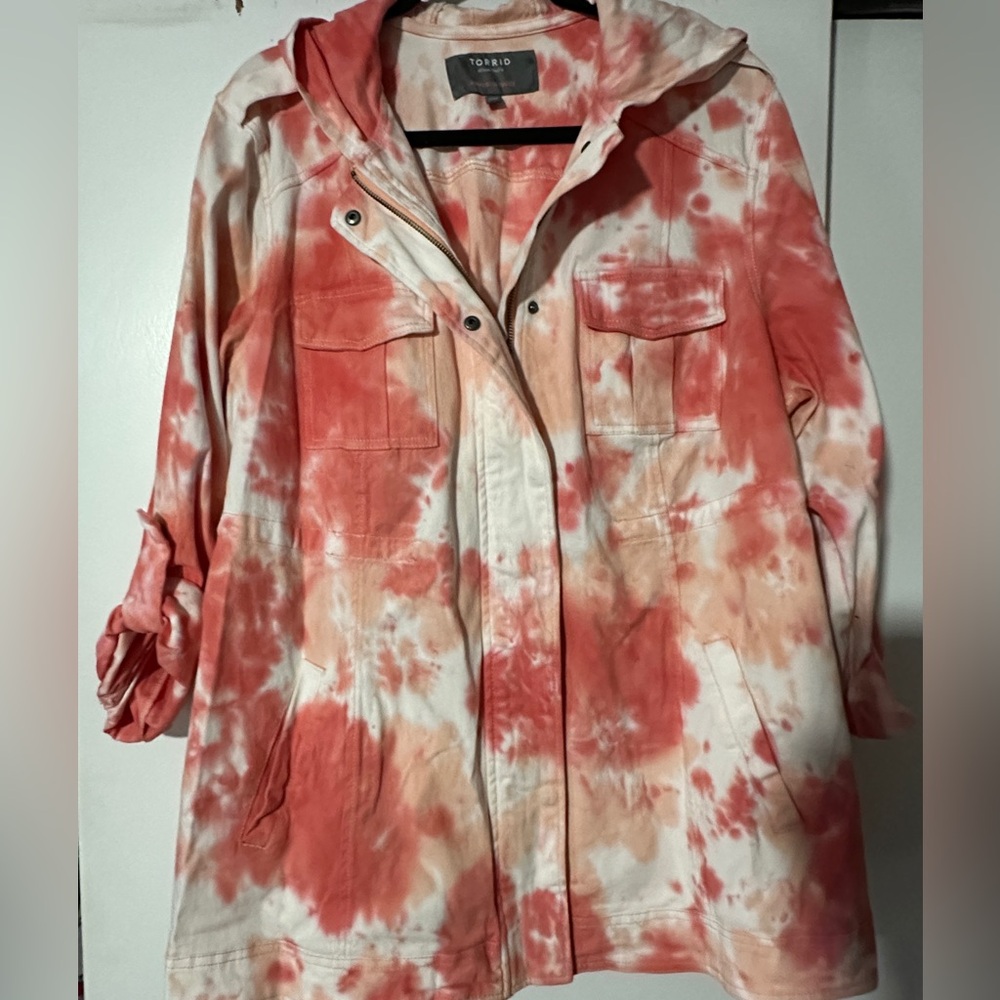 Torrid tie-dye light cargo jacket